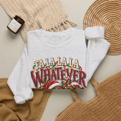 'Fa La La La Whatever' Cute Sleepy Reindeer Christmas Sweatshirt