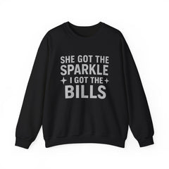 Funny He Gets the Bills & She Gets the Sparkle Unisex Sweatshirt by Gildan
