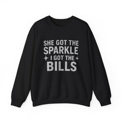 Funny He Gets the Bills & She Gets the Sparkle Unisex Sweatshirt by Gildan