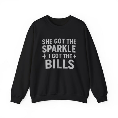 Funny He Gets the Bills & She Gets the Sparkle Unisex Sweatshirt by Gildan