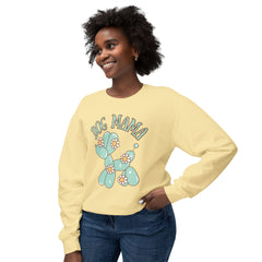 Dog Mama Crewneck Sweatshirt — Cute Balloon Dog Floral Design- Comfort Colors