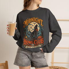 Midnight Howl Club Sweatshirt — Moonlit Wolves Graphic Crewneck