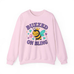 Buzzed on Bling Crewneck Sweatshirt by Gildan - Fun Gift for Bee Lovers, Jewelry Reveals