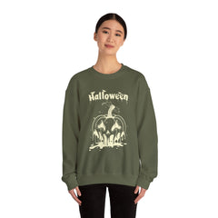 Halloween Pumpkin Sweatshirt, Cozy Fall Apparel, Unisex Crewneck, Perfect for Halloween, Fall Fashion, Pumpkin Spice Lover Gift