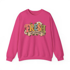 Fresh as a Daisy Crewneck Sweatshirt – Retro Spring Floral Graphic