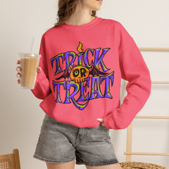 Halloween 'Trick or Treat' Crewneck Sweatshirt — Retro Candy Graphic