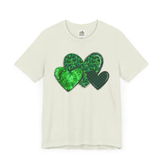 Green Hearts St. Patrick's Day Tee - Unisex Short Sleeve Shirt / Christmas