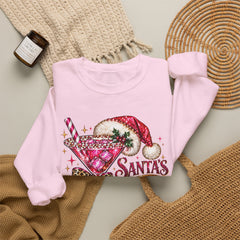 "Santa's Favorite Hot Mess" Sparkle Martini Holiday Christmas Crewneck