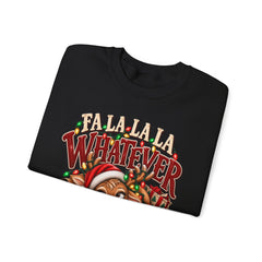 'Fa La La La Whatever' Cute Sleepy Reindeer Christmas Sweatshirt