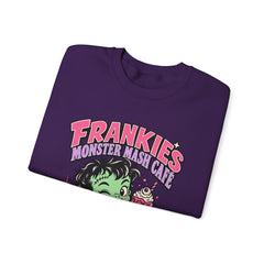 Frankie’s Monstermash Café Sweatshirt — Retro Cute Frankenstein Milkshake Halloween Crewneck