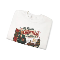 "My Favorite Christmas Tradition is Leaving Early" Vintage Holiday Christmas Crewneck