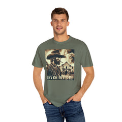 Alamo - Never Give Up - T-shirt - Military Branches, Right to Bear Arms, American Flag