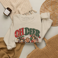 Oh Deer Christmas Sweatshirt — Cute Reindeer Holiday Crewneck