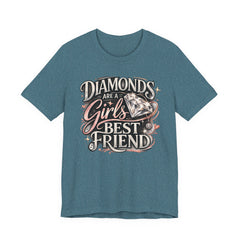 Diamonds Are a Girl's Best Friend T-Shirt – Retro Script Diamond Graphic Tee
