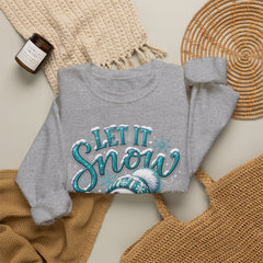 Let It Snow Snowman Crewneck Sweatshirt — Cozy Holiday Winter Pullover