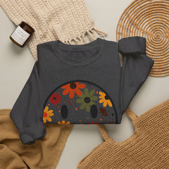 Floral Smile Sweatshirt — Retro Fall Flowers Smiley Crewneck