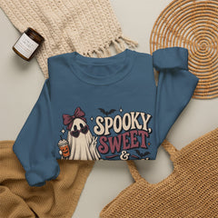 "Spooky Sweet Slightly Unhinged" Halloween Ghost Sweatshirt