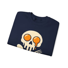 Skull & Fork Sweatshirt - Edgy Unisex Crewneck, Perfect for Food Lovers, Casual Wear, Halloween, Unique Gift