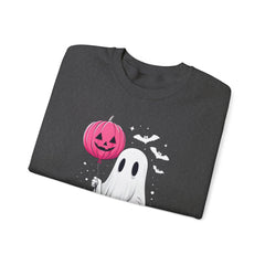 Pink Balloon Halloween Ghost Sweater | Unisex Crewneck Sweatshirt for Cozy Autumn Nights, Halloween Party, Spooky