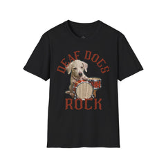 FB Rockstar Dog Unisex T-Shirt - Deaf Dogs Definitely Rock Design