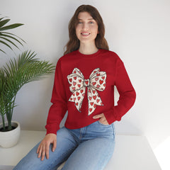Valentine Heart Bow Sweatshirt — Cute Ribbon Graphic Crewneck