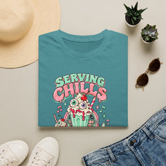 T-Shirt — "Serving Chills" Retro Dessert Graphic Tee (Extra Whipped Cream) - BP - Halloween