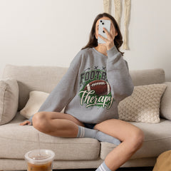 Football Therapy Sweatshirt — Vintage Football Graphic Crewneck