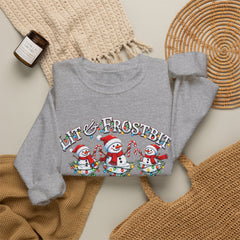 Lit & Frostbit Design | Festive Christmas Martinis, Winter Parties, Snowman Apparel, Christmas Party Sweatshirt