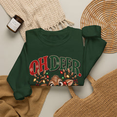 Oh Deer Christmas Sweatshirt — Cute Reindeer Holiday Crewneck