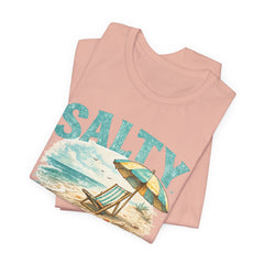 Salty Soul Beach T-Shirt — Vintage Umbrella & Chair Summer Tee
