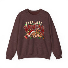 'Fa La La La Whatever' Cute Sleepy Reindeer Christmas Sweatshirt