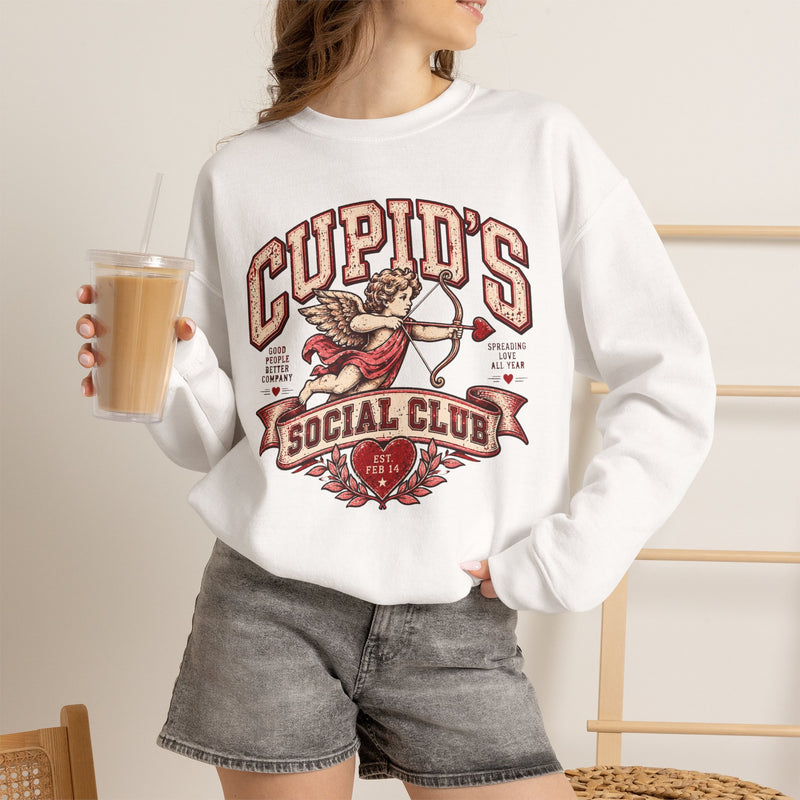 Cupid's Social Club Crewneck Sweatshirt- Valentines