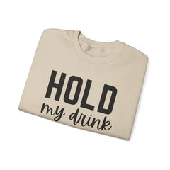 "Hold My Drink, I Gotta Pet This Dog" Unisex Heavy Blend™ Crewneck Sweatshirt