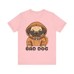 Graphic Tee with Cute Bad Dog Illustration - Unisex Jersey Short Sleeve Tee