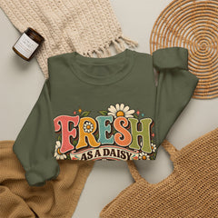 Fresh as a Daisy Crewneck Sweatshirt – Retro Spring Floral Graphic