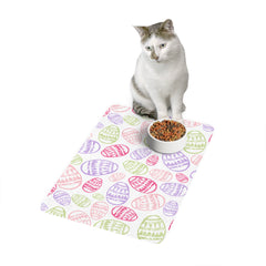 Easter Egg Design Pet Food Mat - 12x18, Stylish and Functional Dog/Cat Feeding Mat