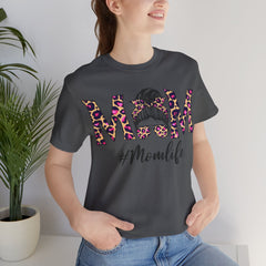 Mom Life Cheeta Print Unisex Jersey Tee - Fun Floral Design for Mothers