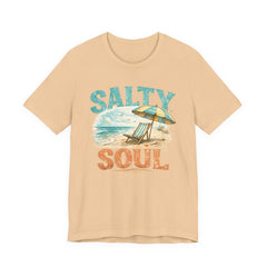 Salty Soul Beach T-Shirt — Vintage Umbrella & Chair Summer Tee