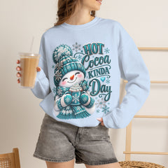 Hot Cocoa Kinda Day Sweatshirt- Winter- Christmas- Snowman