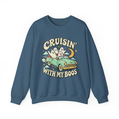 Cruisin' With My Boos Sweatshirt — Cute Ghost Halloween Crewneck