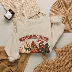 "Naughty, Nice & Slightly Feral" Holiday Christmas Crewneck Sweatshirt