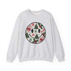Christmas Smiley Crewneck Sweatshirt — Festive Holiday Smile Graphic