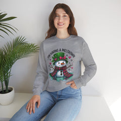 "I'm Having a Meltdown" Beautiful Melting Snowman Christmas Gildan Crewneck