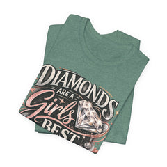 Diamonds Are a Girl's Best Friend T-Shirt – Retro Script Diamond Graphic Tee