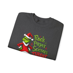 Rock - Paper - Scissors - Throat Punch- Dr. Seuss Grinch Christmas Sweatshirt