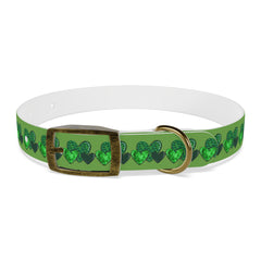 Copy of Dog Collar - Green Leprechaun Hats and Green Hearts Design