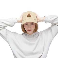 Funny Poopy Dupie Emoji Cap, Unisex Distressed Cap for Humor Lovers, Surprise Jewelry Reveal, Casual Wear, Unique Accessories, Trendy Hat