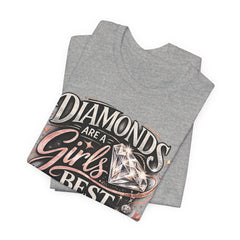 Diamonds Are a Girl's Best Friend T-Shirt – Retro Script Diamond Graphic Tee