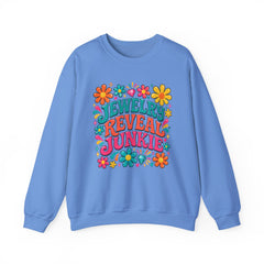 Jewelry Reveal Junkie Sweatshirt by Gildan, Cozy Unisex Crewneck, Gift for Jewelry Lovers