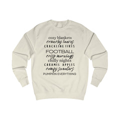 Autumn Fall Unisex Sweatshirt - Cozy Crisp Air Falling Leaves Cider Hot Cocoa Season